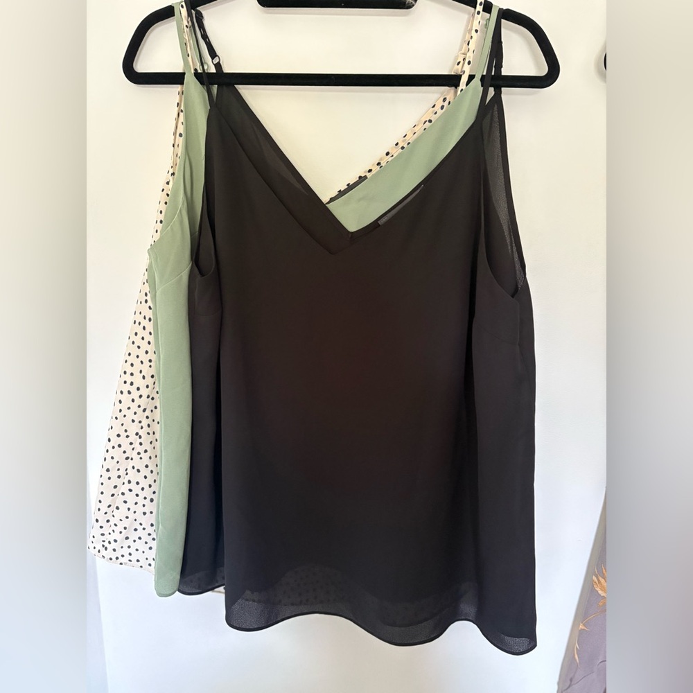 Primark Black, Green and Polka Dot Blouses - set of 3